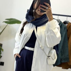 شومیز مخمل کبریتی سفید